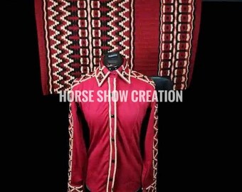 Red & Golden Western Show Shirt, Horsemanship Jacket
