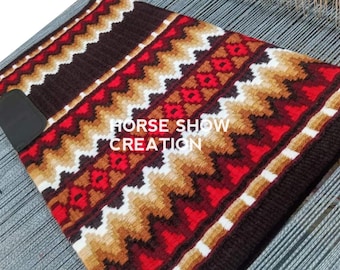 Tapis De Selle Western Fait Main 34x42 Cm – Laine De Nouvelle-Zélande