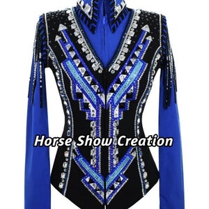 Black and Blue Western pleasure horse show Vest, Horsemanship, Women Rail Vest, Western Show Vest