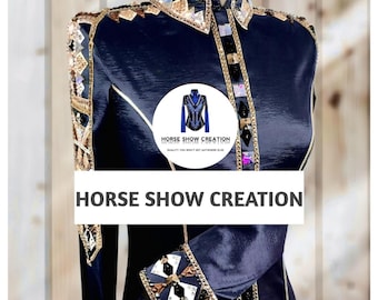 Black & Gold Western Show Shirt, Women's Horsemanship Jacket