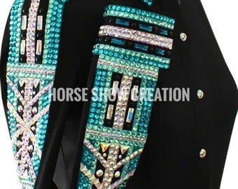 Zwart western wedstrijdshirt, horsemanshipjack, rodeo Queen-vest