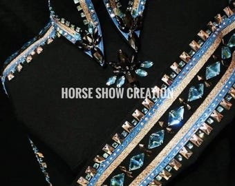 Black Western Show Shirt, Embellished Rail Jacket, Horsemanship Apparel