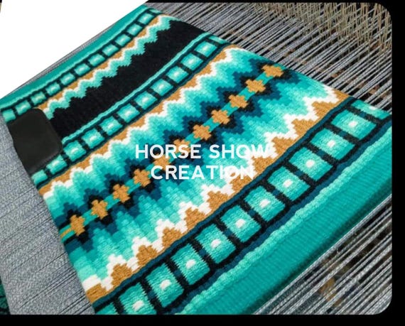 Turquoise Black Western Pleasure Horse Show Saddle Pad 34x42