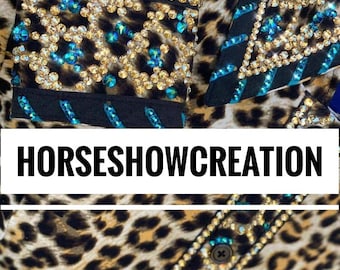 Leopard Print Western Show Shirt, Rhinestone Horsemanship Rail Shirt