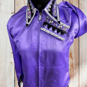 Beautiful Western Pleasure Horse Show Shirt, Horsemanship, Women Rail Jacket, Western Show shirt