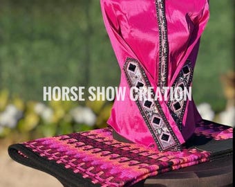 Pink Western Show Shirt and Matching Pad, Horsemanship Rail Shirt