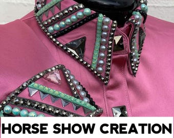 Pink Western Show Shirt, Rodeo Queen Vest, Preciosa Crystals