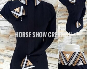 Black Western Show Shirt, Horsemanship Jacket, Women's Rodeo Vest