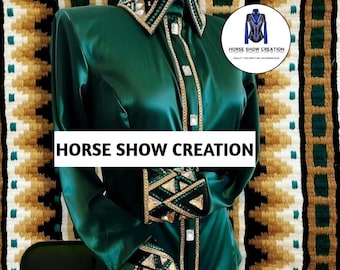 Green Western Show Shirt & Matching Pad, Women's Horsemanship Vest