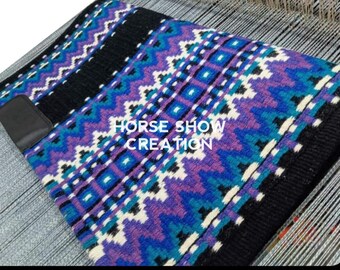 Purple Blue Black Western Show Saddle Pad (34x42 inch)