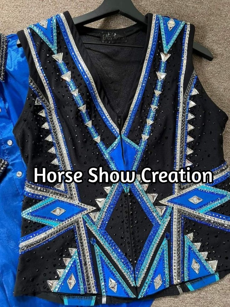 Black and Blue Western Pleasure Horse Show Vest Horsemanship Etsy