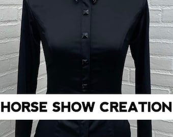 Zwart western wedstrijdshirt, horsemanshipjack, rodeo Queen-vest