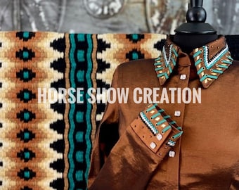 Brown Western Show Shirt & Pad, Horsemanship Vest