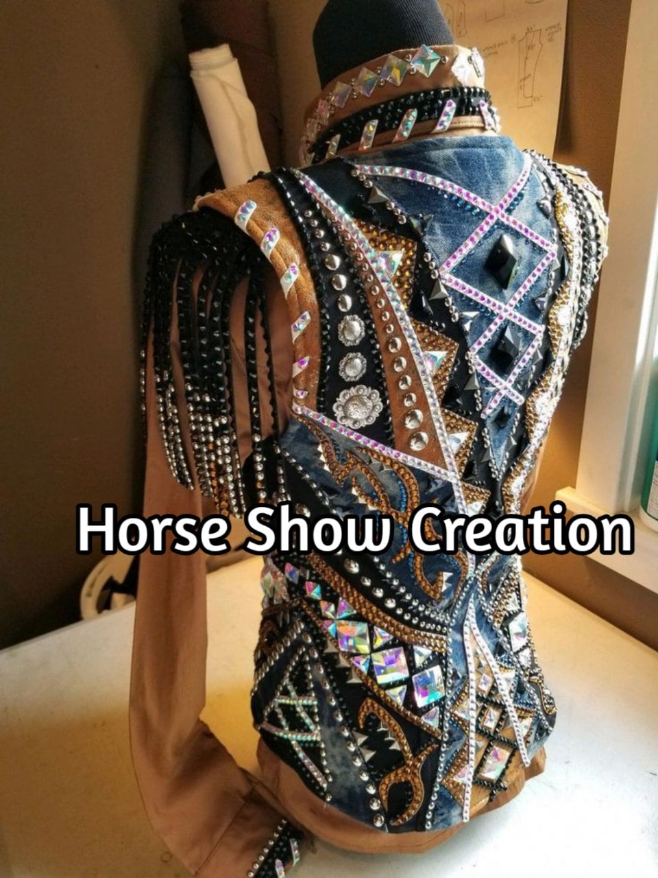 Brown and Black Western Pleasure Horse Show Vest, Horsemanship, Women