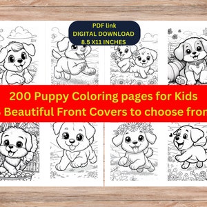 200 Puppy Coloring Pages for Kindergarten Art Activity Dog Printable Wall Art  for Preschool Animal Coloring Book Puppy Art Activity for kid