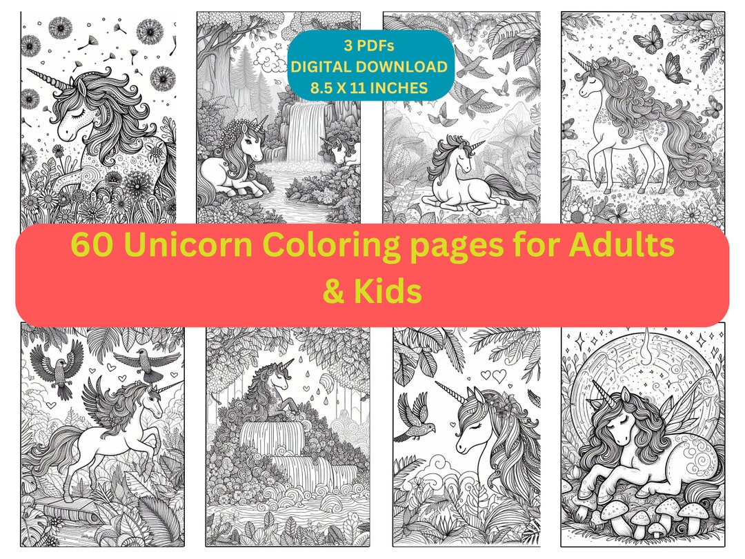60 Printable Unicorn Coloring Pages for Kids/adults Unicorn Pages Print ...