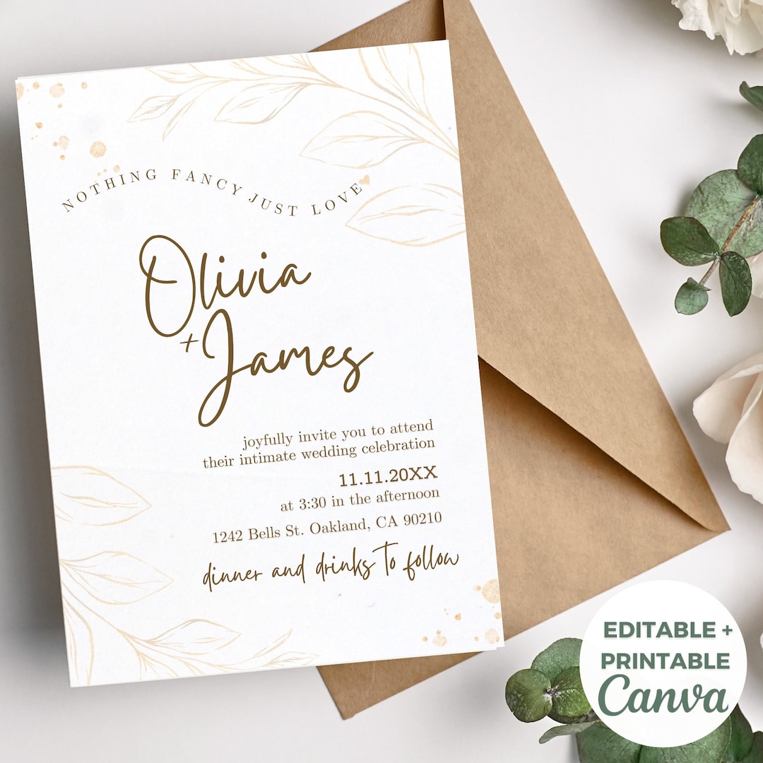 Courthouse Wedding Invitation Nothing Fancy Just Love Etsy