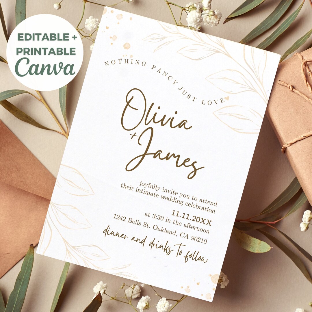 Courthouse Wedding Invitation Nothing Fancy Just Love Invitation
