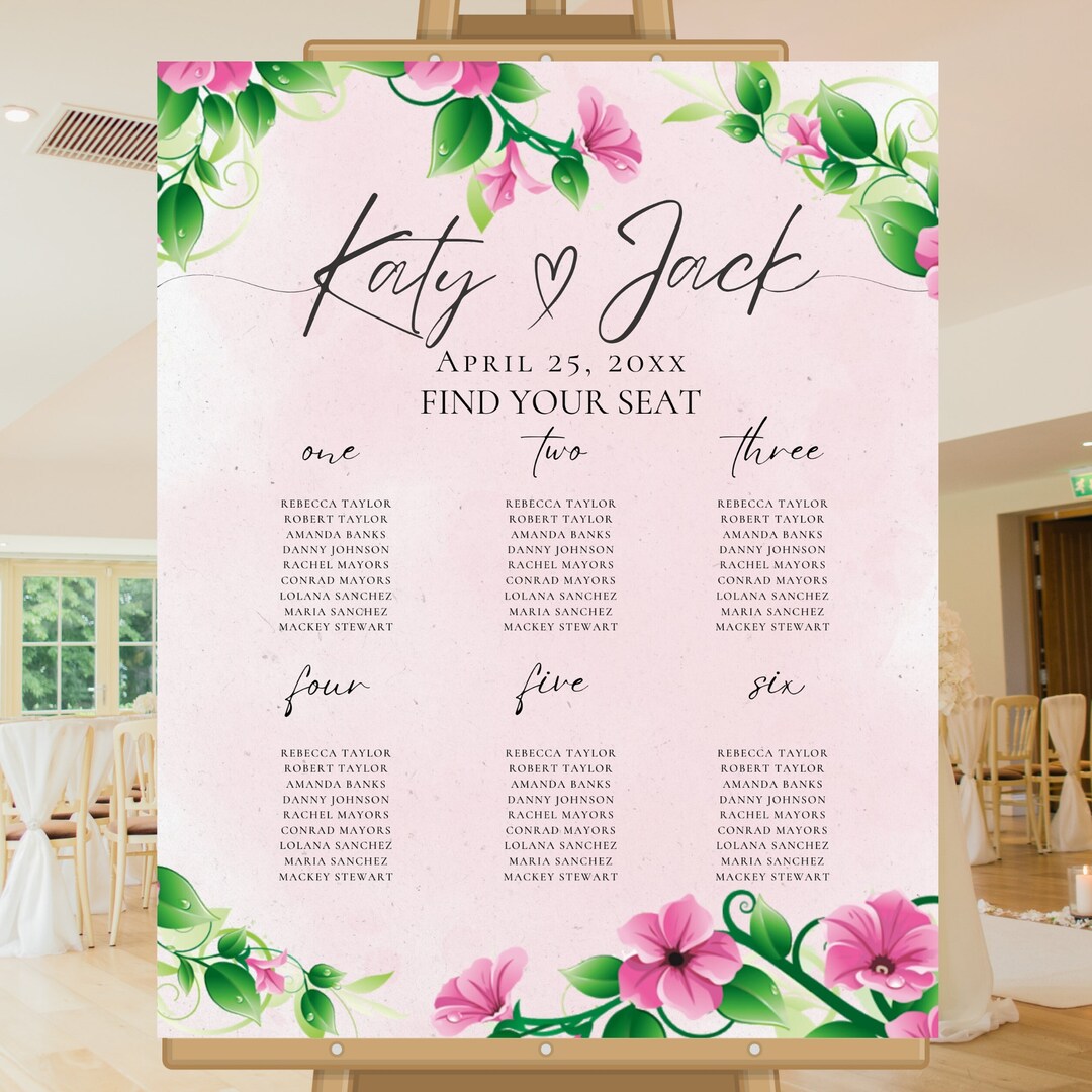 Wedding Seating Chart Template Printable Editable Seating Chart Wedding ... Wedding Seating Chart Template Printable Editable Seating Chart Wedding ...