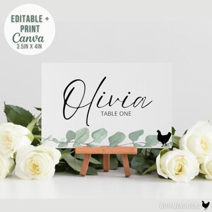 Cartes de place de mariage avec choix de repas Cartes de place de mariage de verdure Cartes de place Cartes de place d'invité de mariage Modèle de cartes de place de mariage Canva