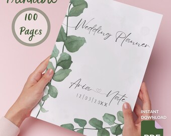 Wedding Planner Printable Wedding Planner Wedding Budget Planner Planner Printable Wedding Checklist Wedding Organizer 100 Pg Editable Cover