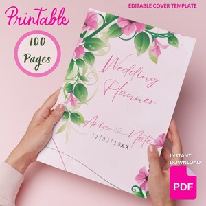 Wedding Planner Printable Wedding Planner Wedding Budget Planner Planner Printable Wedding Checklist Wedding Organizer 100 Pg Editable Cover