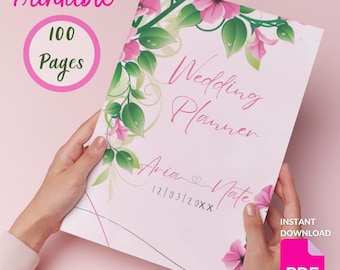 Wedding Planner Printable Wedding Planner Wedding Budget Planner Planner Printable Wedding Checklist Wedding Organizer 100 Pg Editable Cover