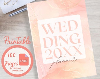 Wedding Planner Printable Wedding Planner Wedding Budget Planner Planner Printable Wedding Checklist Wedding Organizer 100 Pg Editable Cover