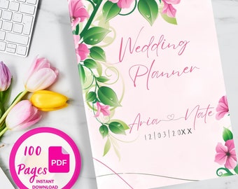Wedding Planner Printable Wedding Planner Wedding Budget Planner Planner Printable Wedding Checklist Wedding Organizer 100 Pg Editable Cover