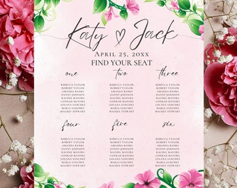 Hochzeit Sitzplan Vorlage Druckbare Bearbeitbare Sitzordnung Sitzplan Vorlage Druckbare Sitzplan Hochzeitsplakat Sitzschild Canva