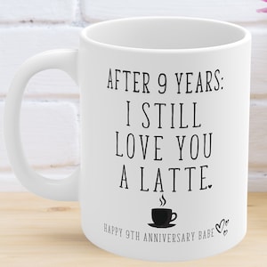 9. Jahrestag Für Ihn 9. Jahrestag Geschenk 9. Jahrestag für Sie 9. Hochzeitstag Geschenk 9. Jahr Jahrestag Geschenke Coffe Latte Becher