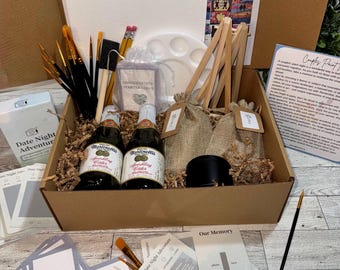 Date Night Box for Couples | Paint and Sip Kit for Two | Add Date Night Cards Upgrade | Romantic At Home Gift