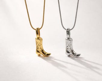 Cowboy Boot Necklace, Western Jewelry, Perfect Gift for Cowgirls Western Lovers, Cowgirl Boot Pendant, Western Boot Necklace