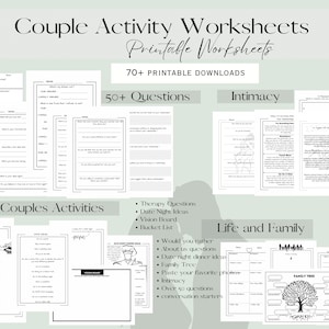 Couples Activity Worksheets: Couples therapy, Relationship worksheets, Couples Questions