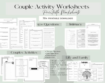Couples Activity Worksheets: Therapy Questions, Date Night (PDF)