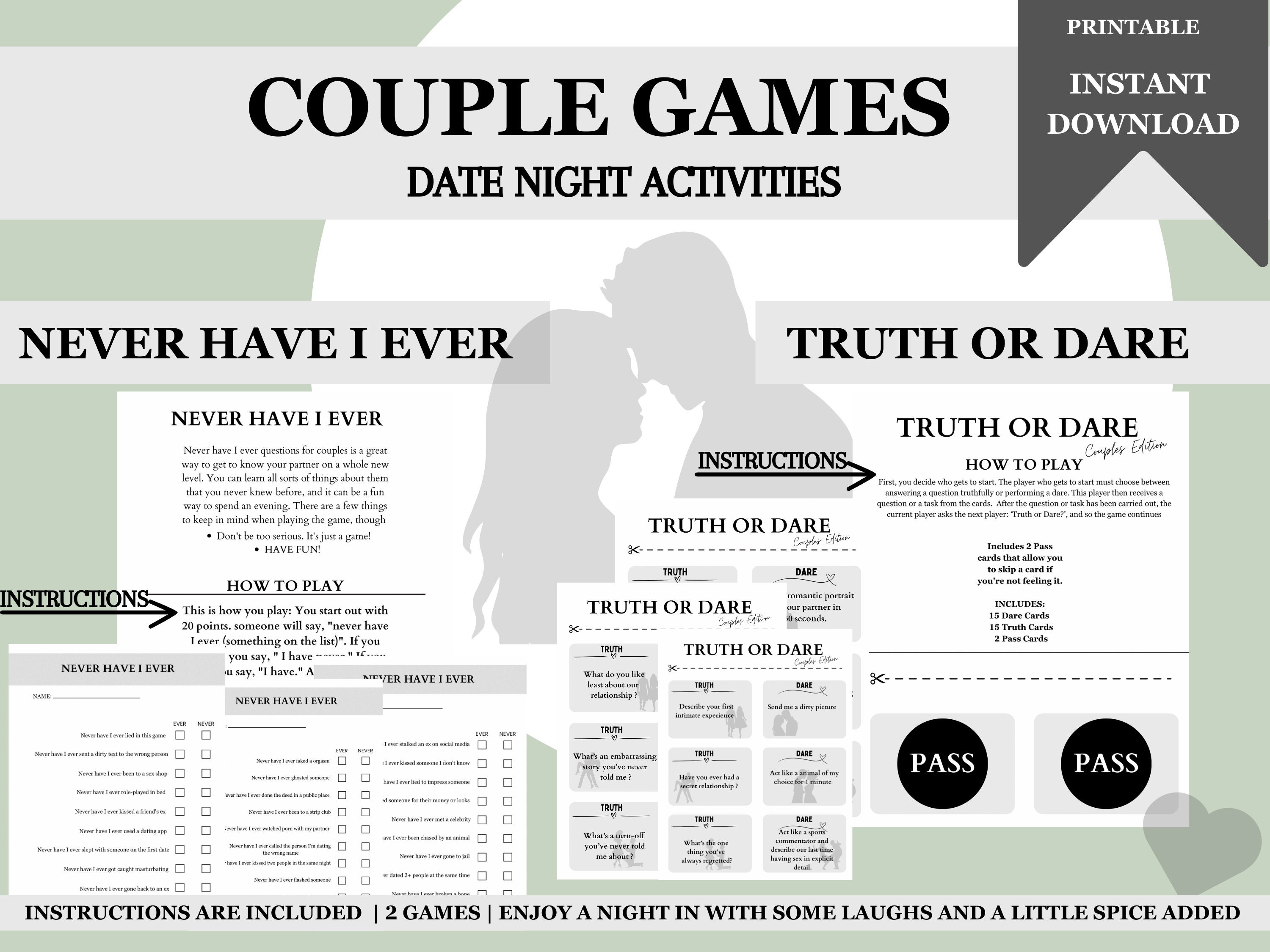 Couple Games: Date Night Activities for Couples, Anniversary Game Cards,  Valentines Day Games, Marriage Counselling, Adult Games for Couples 