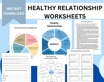 Healthy Relationship Worksheets, Communication, Couples Therapy (Digital Download)