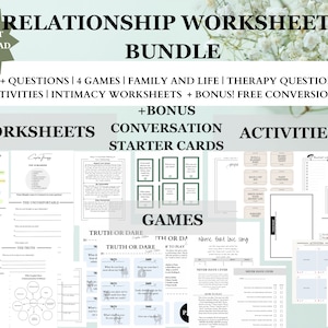 Couples Therapy, Relationship Worksheets Bundle Communication Worksheet Dating Couples Counseling Worksheets Therapy Session Counselor Tools