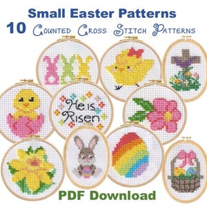 Easter Cross Stitch Patterns | Spring Decor, Beginner Projects (Downloadable PDF)