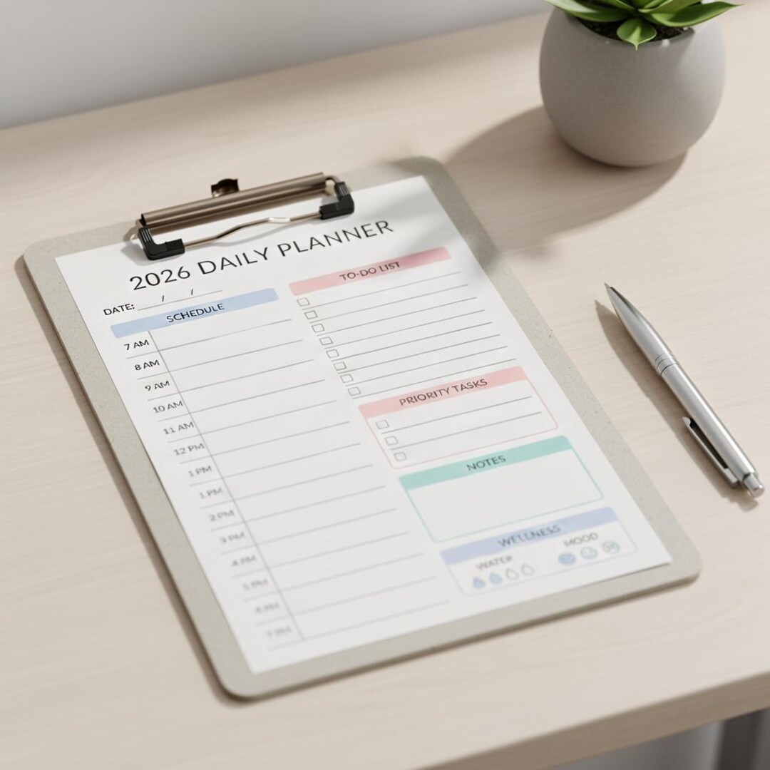 2026 Daily Planner Printable | Minimalist Daily Schedule, To-do List ...