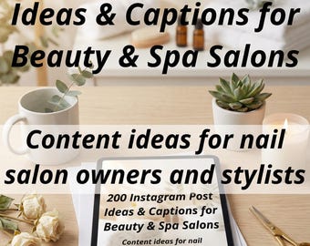 美容・スパサロン向けInstagram投稿アイデアとキャプション200選、ソーシャルメディアコンテンツパック、即時ダウンロード