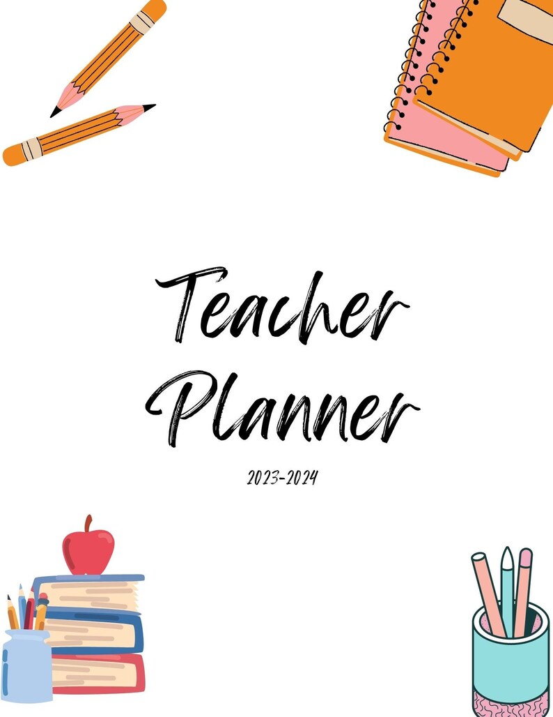 Printable Teacher Planner20232024 School Year Plannerlesson Etsy