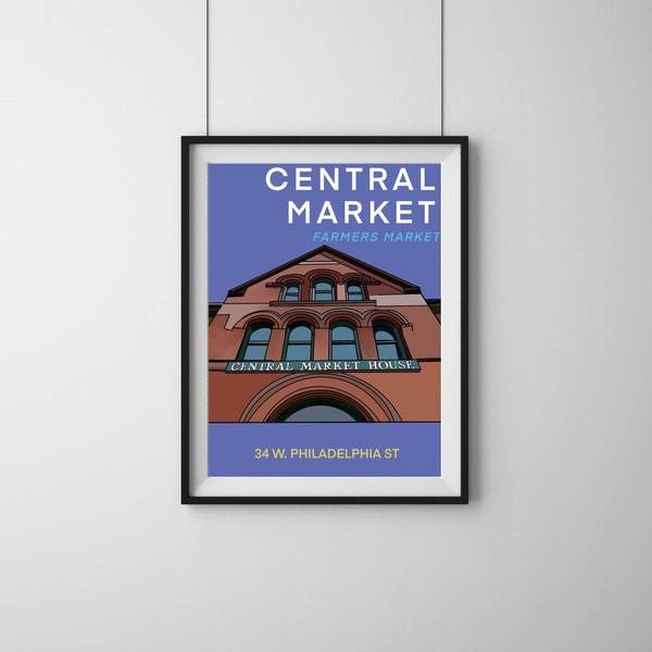 Central Market *digital* print / college decor / dorm decor / York college of Pennsylvania / YCP / York PA / wall decorations / trendy