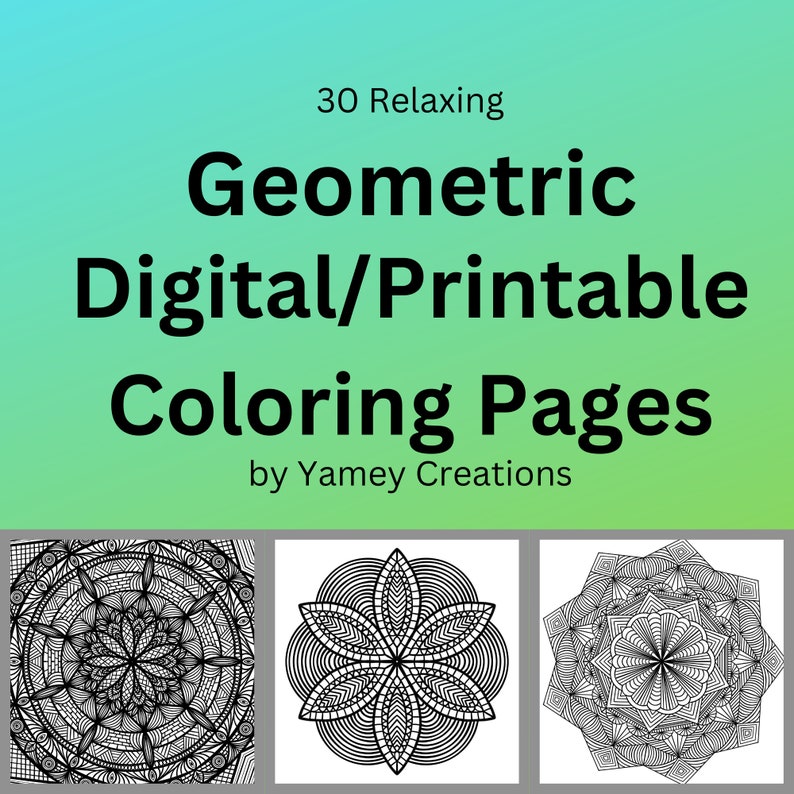 Printable Digital Coloring Pages Instant Download Etsy