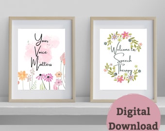 Spring Logopedie Kamer Decor | SLP Decor en Gift | Digitale Download Poster | Spraak taal pathologie Decor | SLP student Cadeau