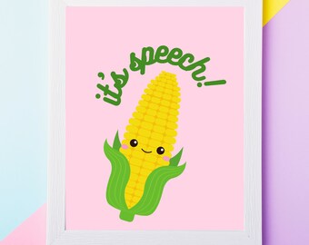 Cute speech therapy instant download | Speech Pathology poster | Speech Language Therapist Gift | Classroom poster | SPL CE gift