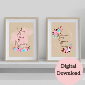 Biege SLP Poster | Speech Therapy room decor | Printable wall art speech language pathology | SLP student supervisor gift | Supervisor gift