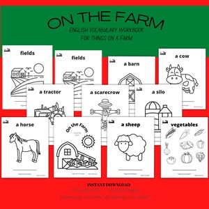 On the Farm, An English Vocabulary Workbook for the Farm