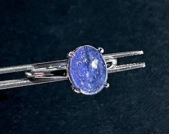 Tanzanite Ring, Top Quality 925 Silver Adjustable Oval Jewelry, December Birthstone, Natural Blue Purple Gemstone Gift