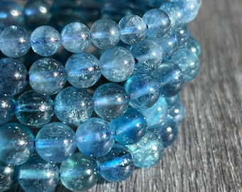 61 mm 天然アクアマリンバングル 認定天然エネルギーヒーリング